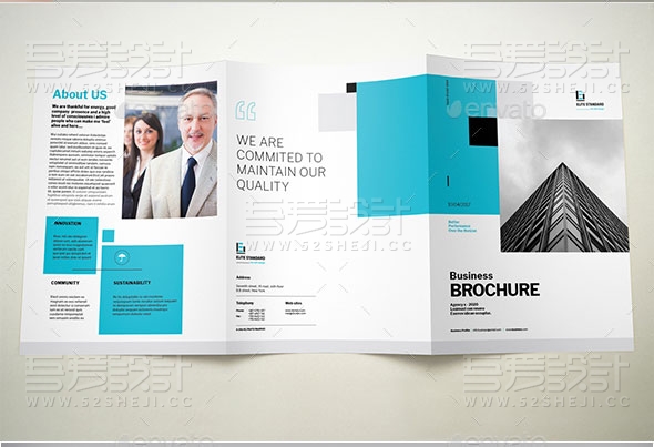 简约大气企业宣传三折页模板
