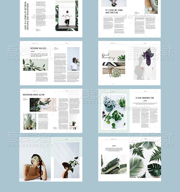 植物摄影杂志宣传画册模板