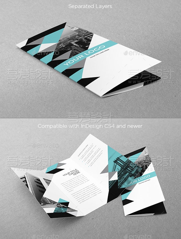 企业介绍业务手册三折页模板