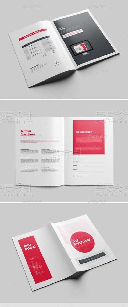 红色简约大气企业通用画册模板