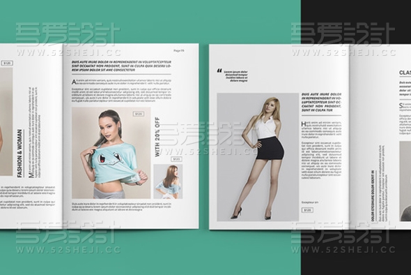 服装模特展示杂志画册模板