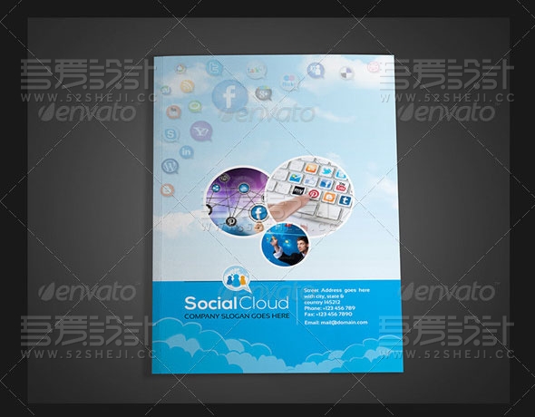 简约大气社会媒体宣传册设计模板