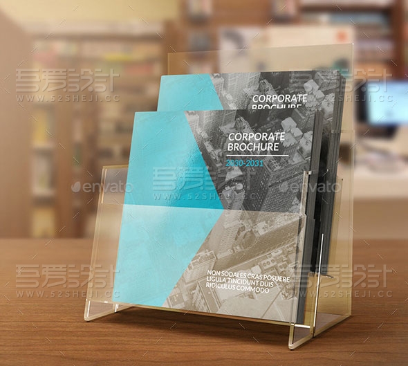 蓝色高端大气方形企业宣传画册模板