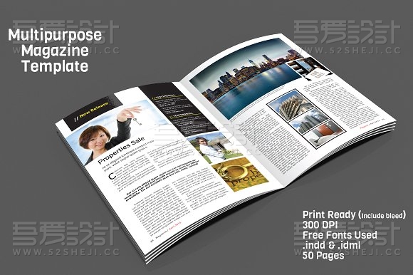 50页杂志风格画册模板