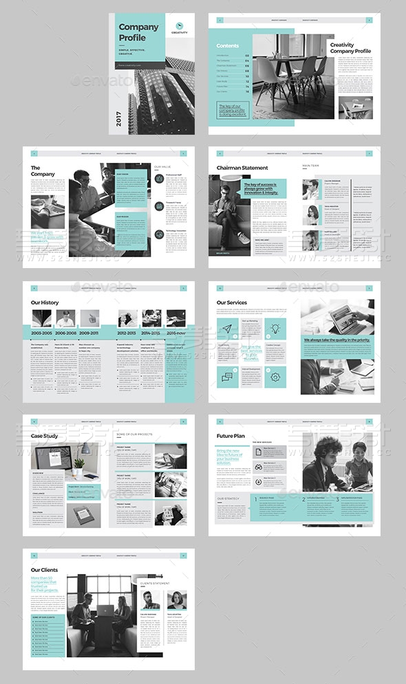 欧美风格团队介绍画册模板