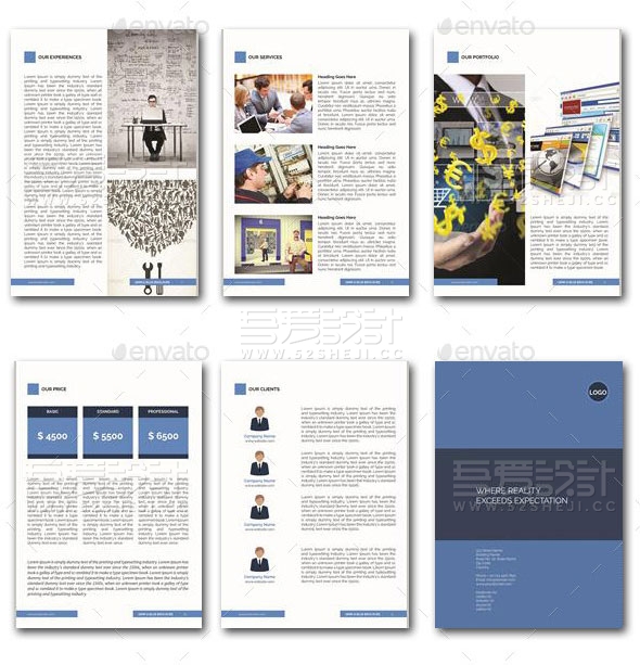 企业蓝色宣传画册模板