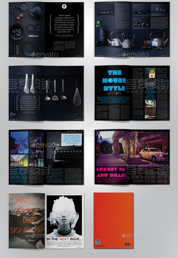 产品展示欧美风格杂志画册模板