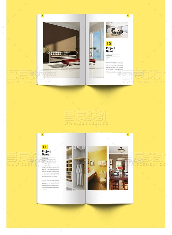室内装修家具展示宣传画册模板