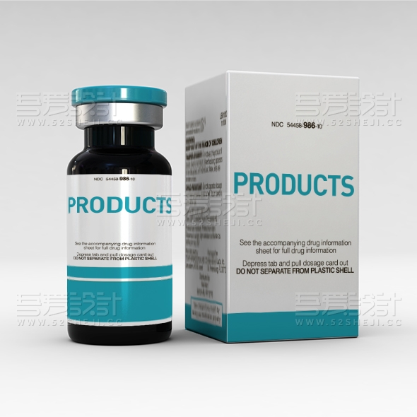 医药瓶子包装盒样机贴图模板