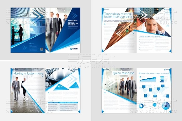 业务洽谈合作通用画册模板