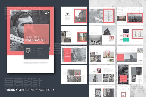 红色摄影杂志画册模板