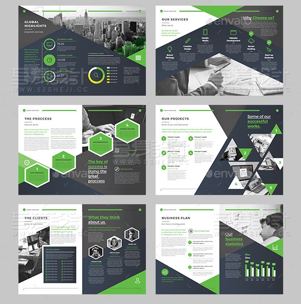 绿色高端大气企业画册模板