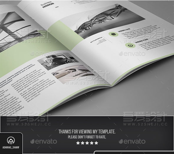 简约精美企业数据图表画册模板