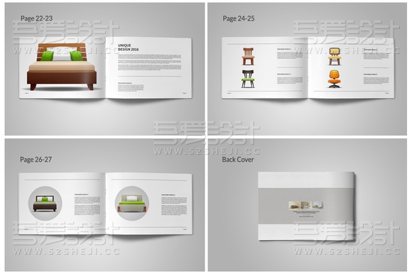 横板家具画册模板