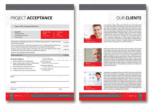 红色多用途方案企业宣传画册模板