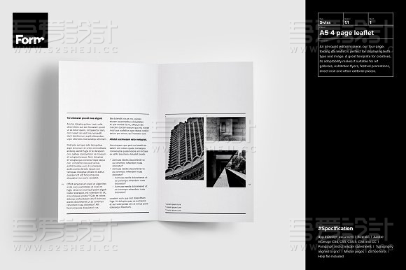 黑白色折页模板