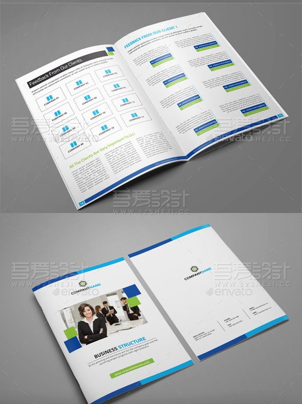 简约欧美风格企业宣传画册模板
