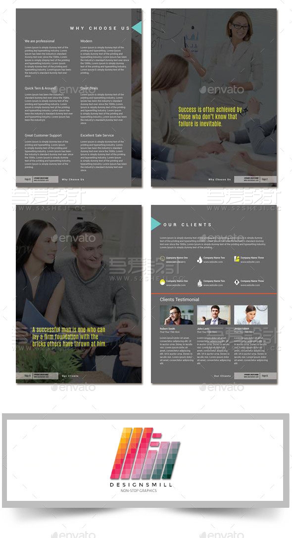 高端大气欧美风格企业宣传画册模板