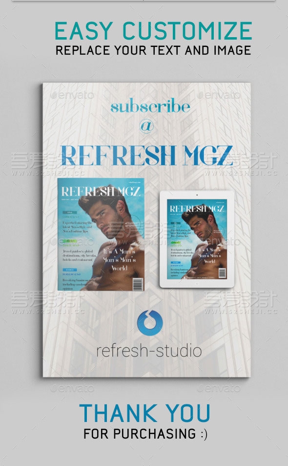 欧美风格产品展示杂志宣传画册模板