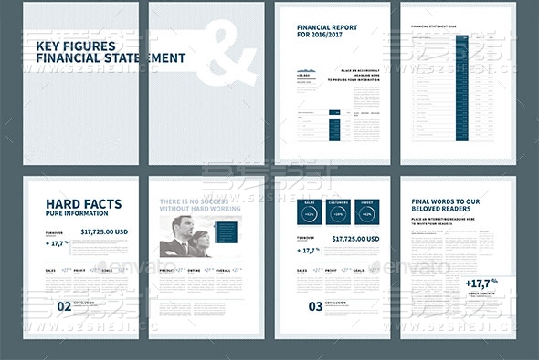 简约线条画册模板