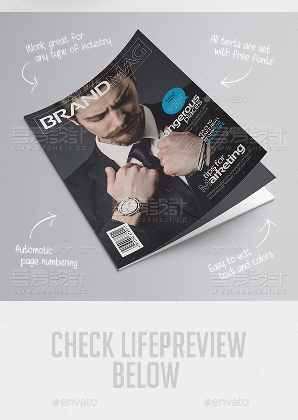 高端欧美风格杂志宣传画册模板