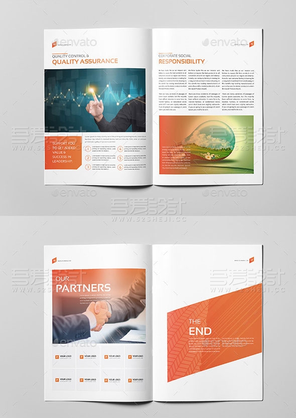 橙色简约大气企业宣传画册模板
