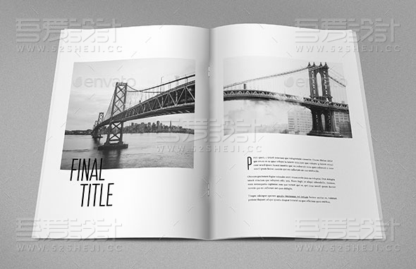 黑白简约风格企业宣传画册模板