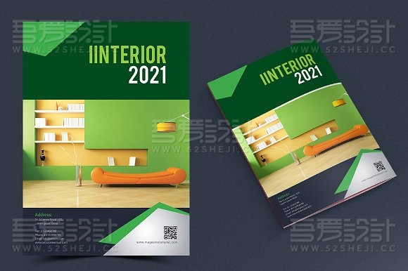 26页绿色室内家居展示画册模板