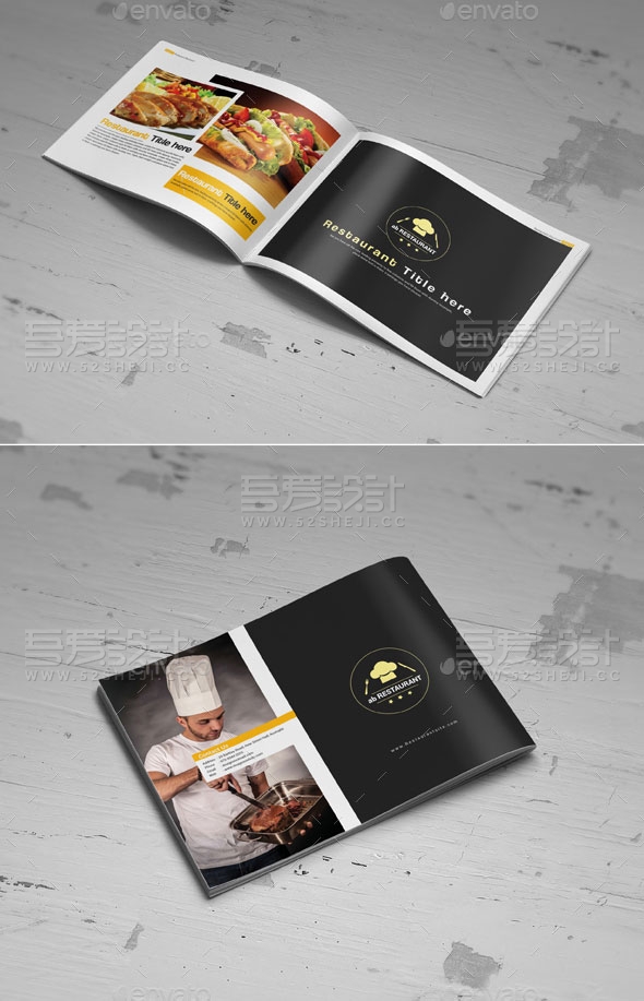 高端大气餐饮宣传画册模板