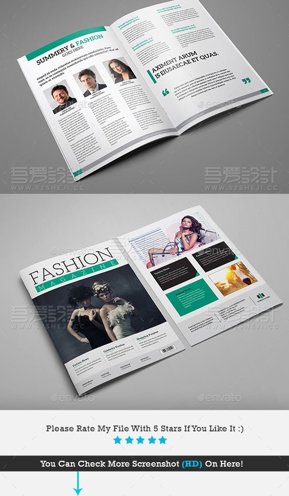 摄影写真人物服装展示画册模板