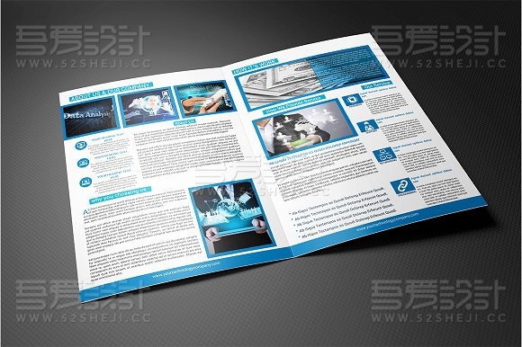 蓝色创意企业通用折页模板