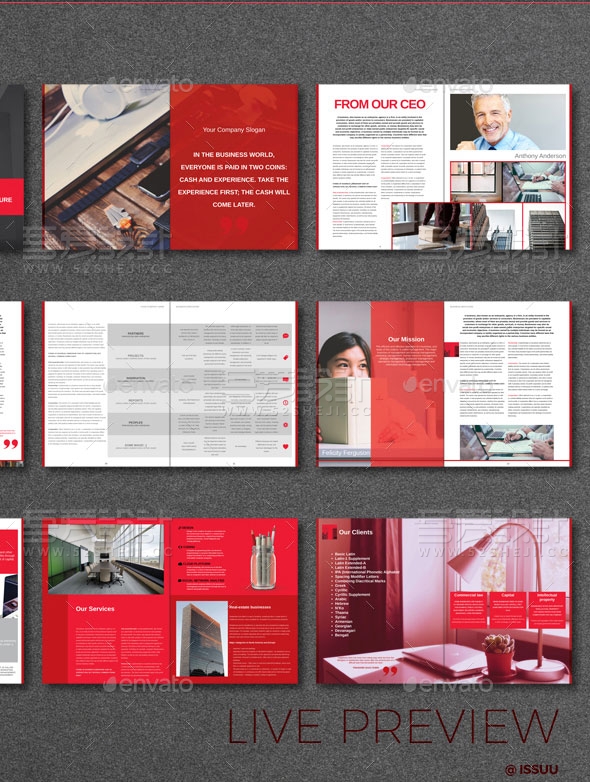 黑红双色高端大气企业宣传画册模板