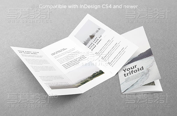 简约白色三折页模板