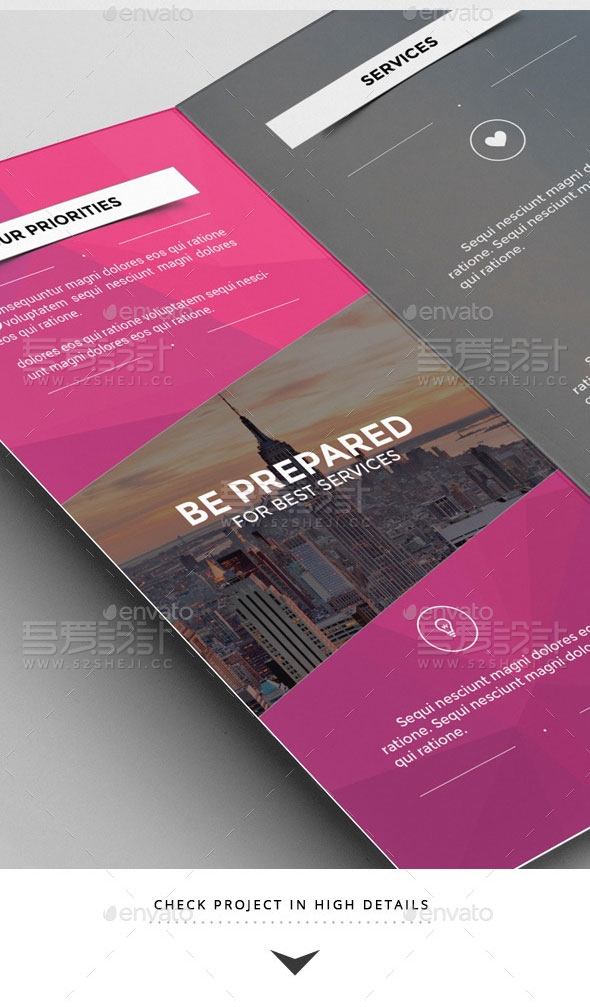 欧美风格商业三折页模板