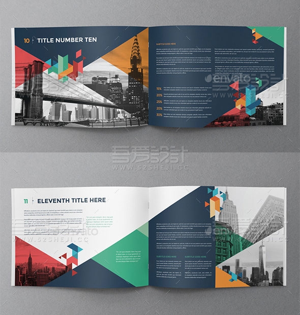 高端大气欧美风格企业宣传画册模板