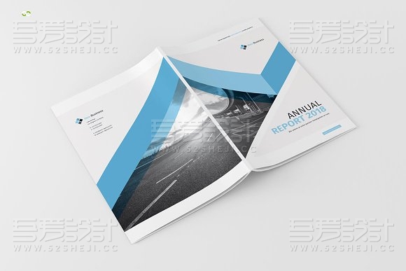 蓝色简约大气企业通用画册模板