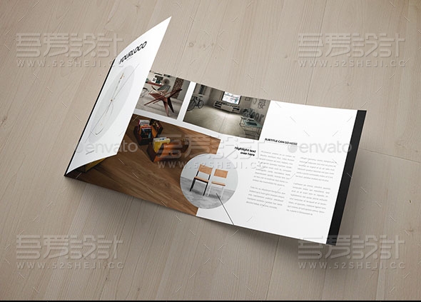 方形产品展示三折页模板