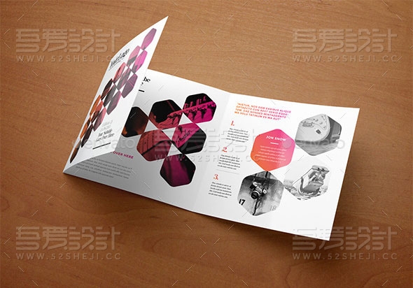 方形现代简约创意企业三折页模板