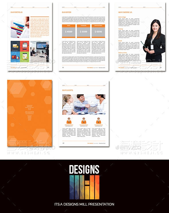 橙色企业宣传画册模板