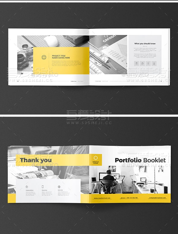 欧美风格企业通用宣传画册模板