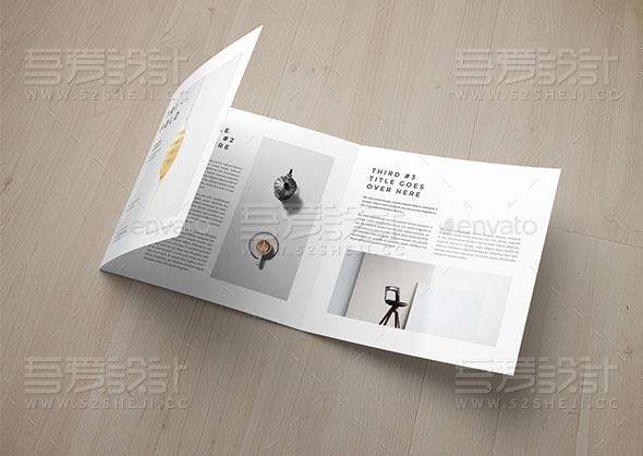 方形极简食物介绍三折页模板