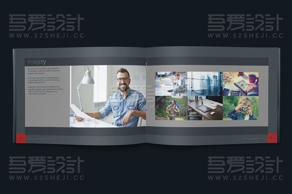 红黑色高端大气横板企业画册模板