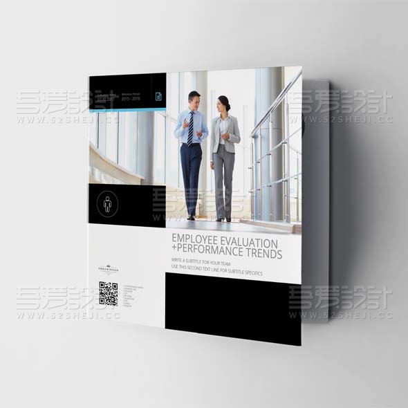 黑白简约企业三折页模板