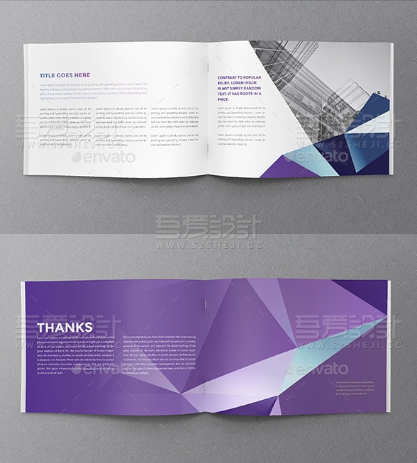 不规则渐变色企业画册模板