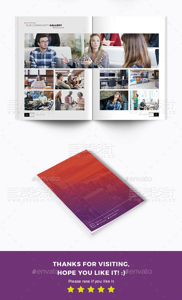 渐变色团队介绍画册模板