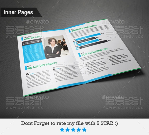 简约欧美风企业宣传画册模板