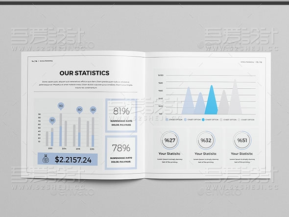 方形简约企业宣传画册模板