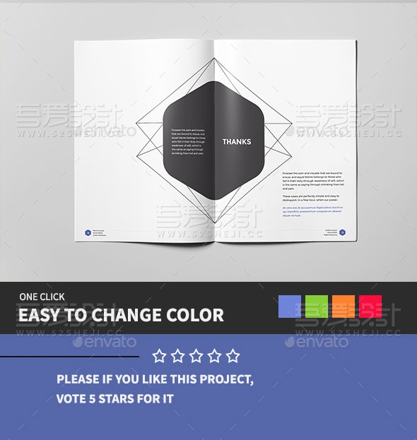 欧美风格简约企业宣传画册模板