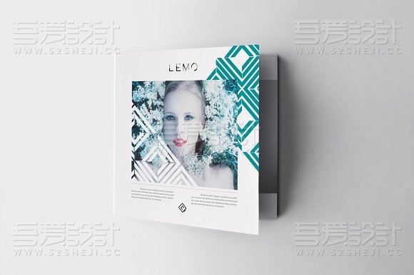 商务文艺风格3折页模板