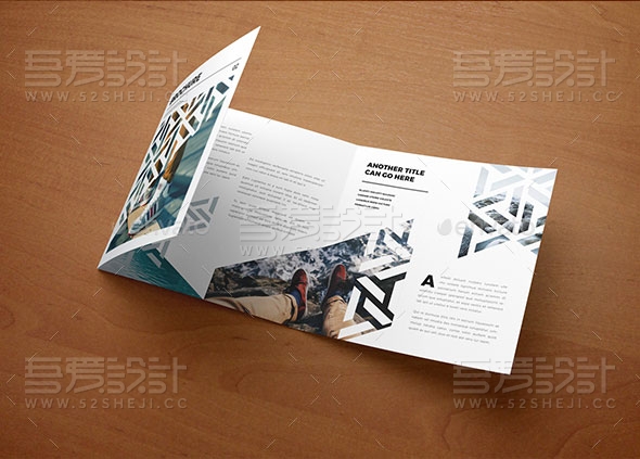 方形现代三折页模板